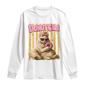 Funny Princess Cat Eating Donut Long Sleeve Shirt Sci-Fi Book Lover Gift