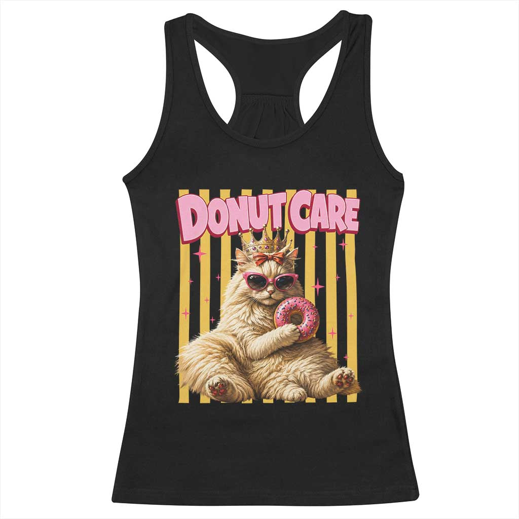 Funny Princess Cat Eating Donut Racerback Tank Top Sci-Fi Book Lover Gift TS12 Black Print Your Wear