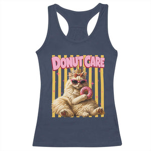 Funny Princess Cat Eating Donut Racerback Tank Top Sci-Fi Book Lover Gift