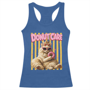Funny Princess Cat Eating Donut Racerback Tank Top Sci-Fi Book Lover Gift