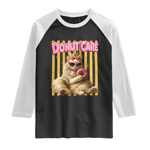 Funny Princess Cat Eating Donut Raglan Shirt Sci-Fi Book Lover Gift