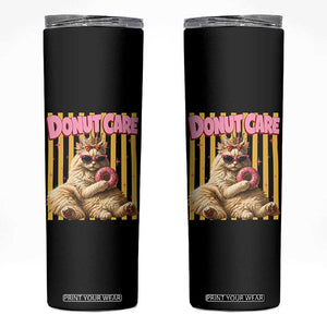Funny Princess Cat Eating Donut Skinny Tumbler Sci-Fi Book Lover Gift