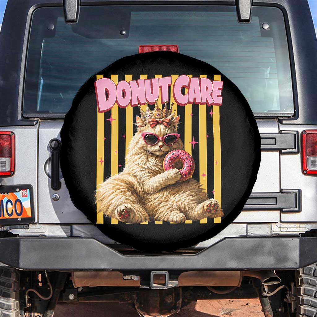 Funny Princess Cat Eating Donut Spare Tire Cover Sci-Fi Book Lover Gift