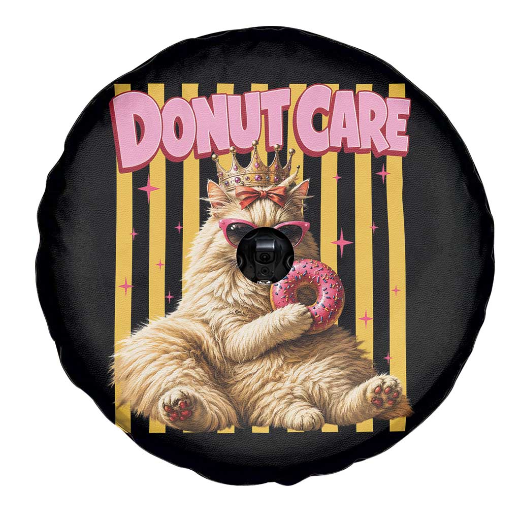 Funny Princess Cat Eating Donut Spare Tire Cover Sci-Fi Book Lover Gift