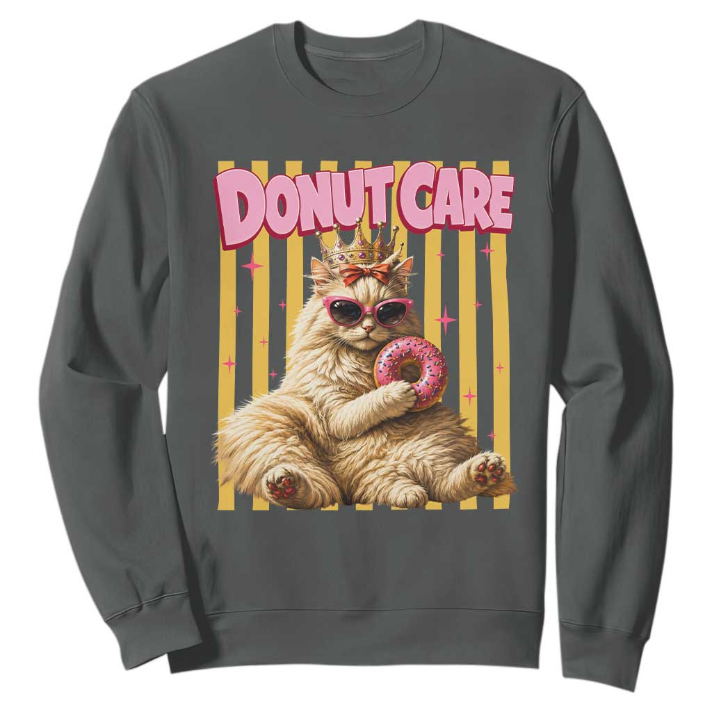 Funny Princess Cat Eating Donut Sweatshirt Sci-Fi Book Lover Gift
