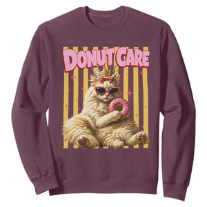 Funny Princess Cat Eating Donut Sweatshirt Sci-Fi Book Lover Gift