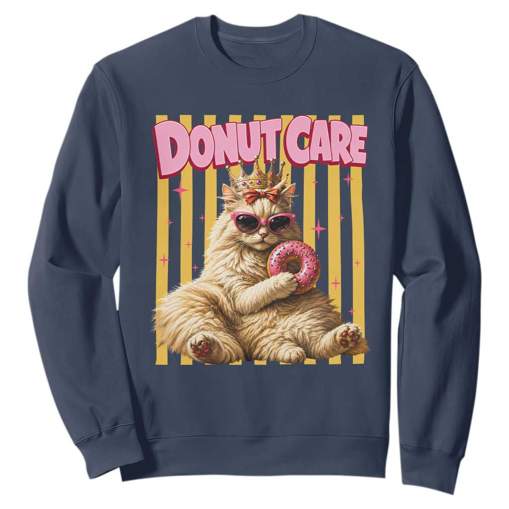 Funny Princess Cat Eating Donut Sweatshirt Sci-Fi Book Lover Gift