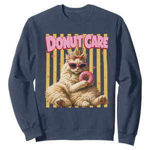 Funny Princess Cat Eating Donut Sweatshirt Sci-Fi Book Lover Gift