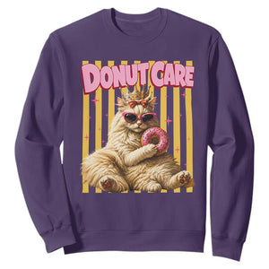 Funny Princess Cat Eating Donut Sweatshirt Sci-Fi Book Lover Gift