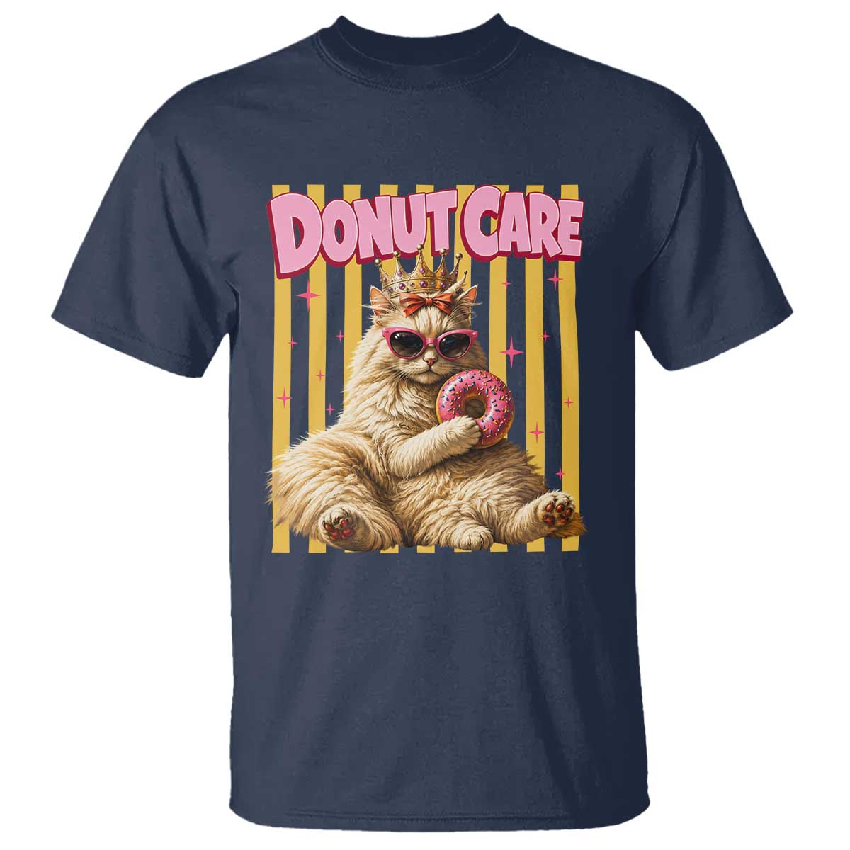 Funny Princess Cat Eating Donut T Shirt Sci-Fi Book Lover Gift