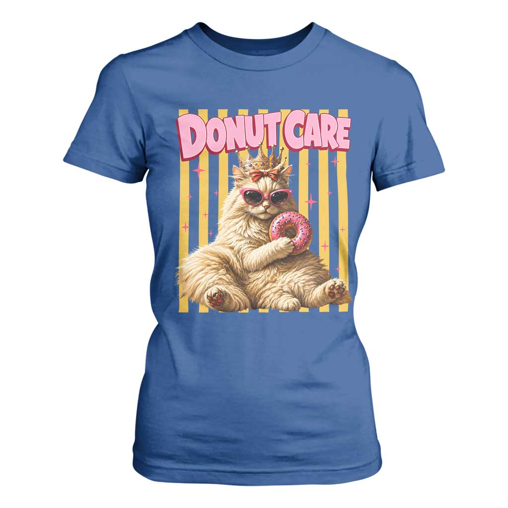 Funny Princess Cat Eating Donut T Shirt For Women Sci-Fi Book Lover Gift