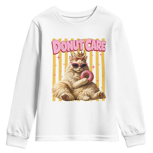 Funny Princess Cat Eating Donut Youth Sweatshirt Sci-Fi Book Lover Gift