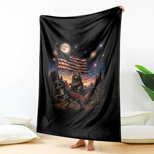 Funny Princess Cat On Dinosaur Patriotic Freedom Gift Throw Blanket