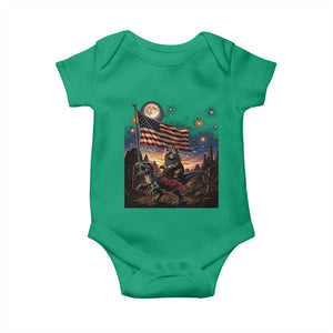 Funny Princess Cat On Dinosaur Patriotic Freedom Gift Baby Onesie