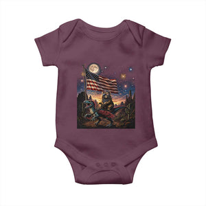 Funny Princess Cat On Dinosaur Patriotic Freedom Gift Baby Onesie