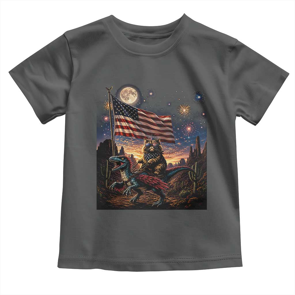 Funny Princess Cat On Dinosaur Patriotic Freedom Gift Toddler T Shirt