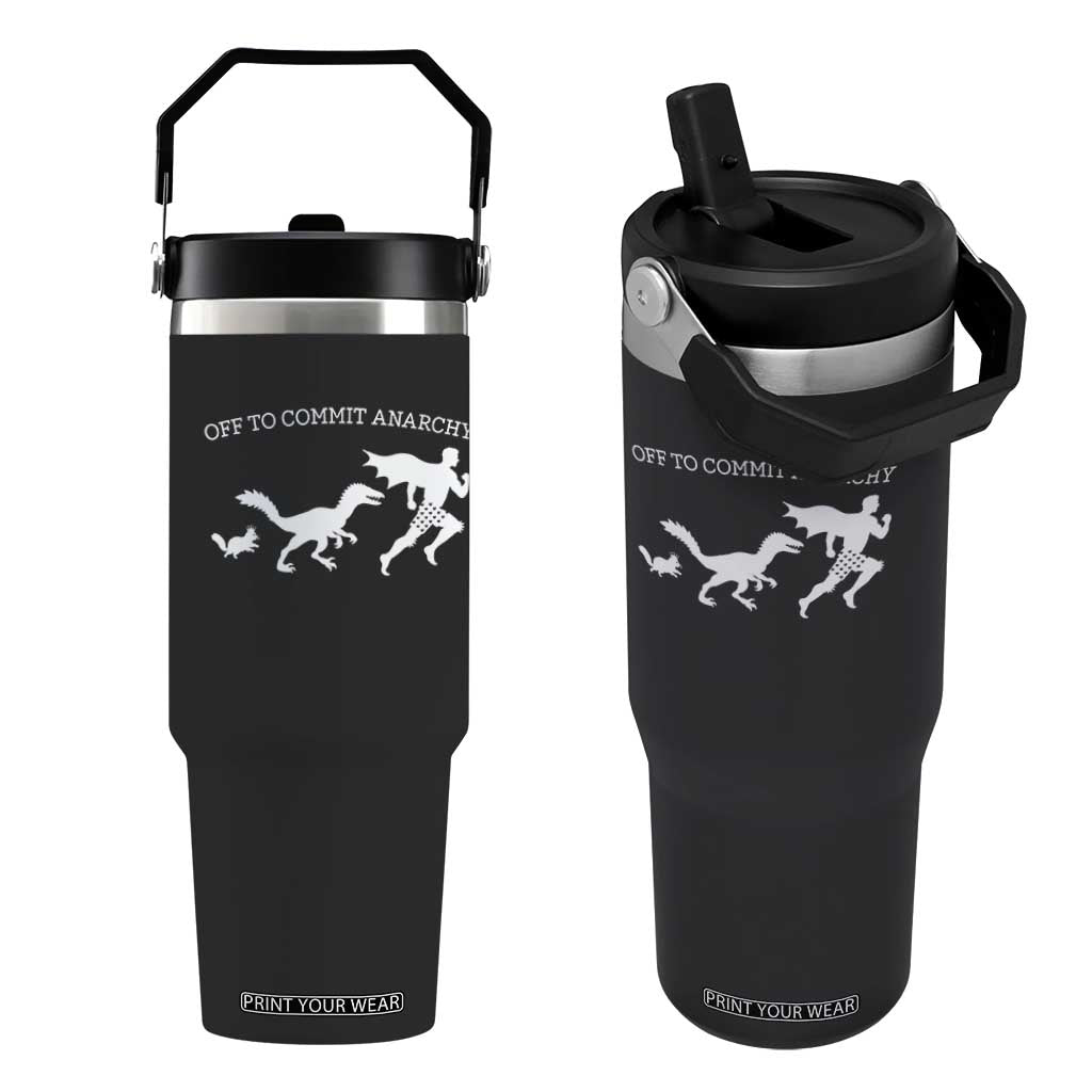 Funny Princess Cat Sci Fi Gift Flip Straw Tumbler Off To Commit Anarchy TS12 One Size: 30 oz Black Print Your Wear