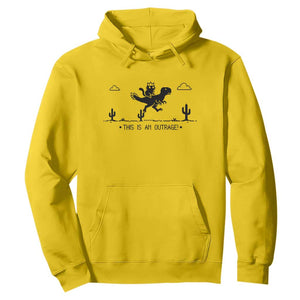 Funny Cat Riding Dinosaur Pixel Retro Hoodie This Is An Outrage