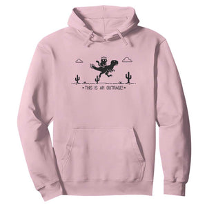 Funny Cat Riding Dinosaur Pixel Retro Hoodie This Is An Outrage