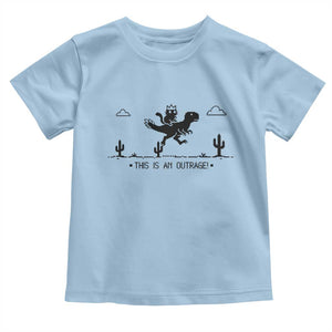 Funny Cat Riding Dinosaur Pixel Retro Toddler T Shirt This Is An Outrage