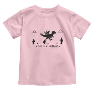 Funny Cat Riding Dinosaur Pixel Retro Toddler T Shirt This Is An Outrage