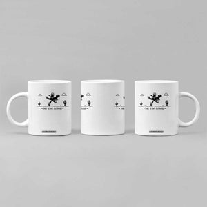 Funny Cat Riding Dinosaur Pixel Retro Coffee Mug This Is An Outrage