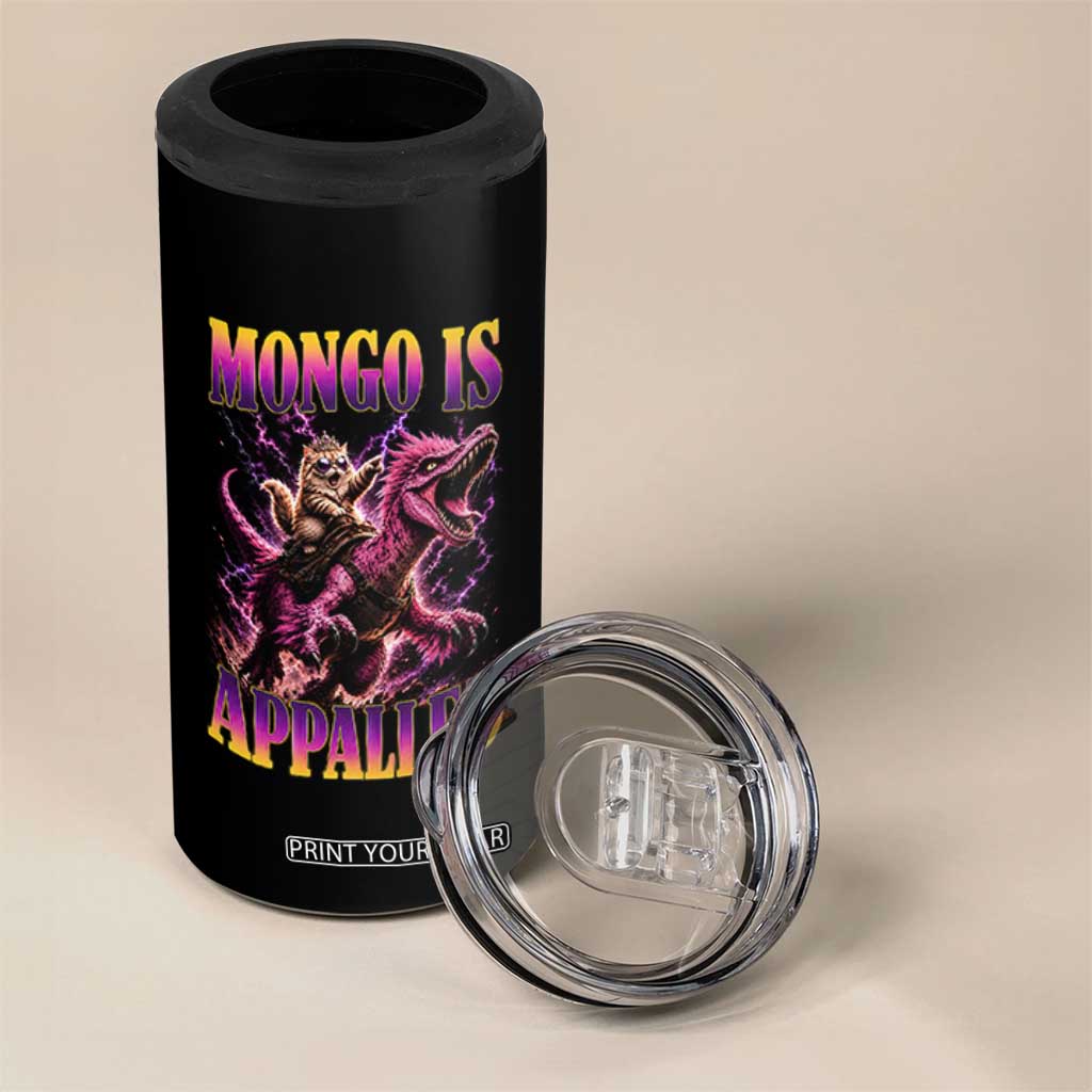 Fantasy Book Reader Geeky Cat Lover 4 in 1 Can Cooler Tumbler Mongo Is Appalled