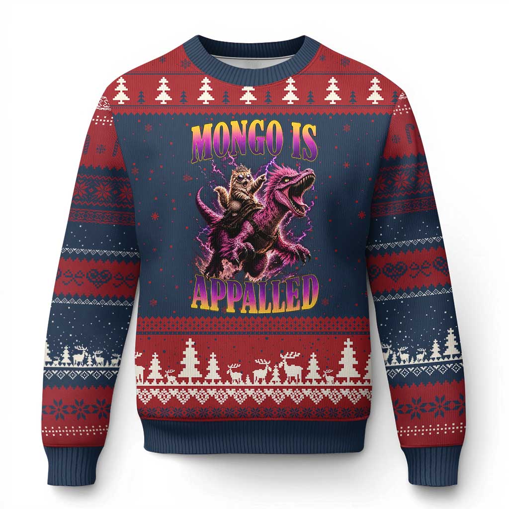 Fantasy Book Reader Geeky Cat Lover Ugly Christmas Sweater Mongo Is Appalled