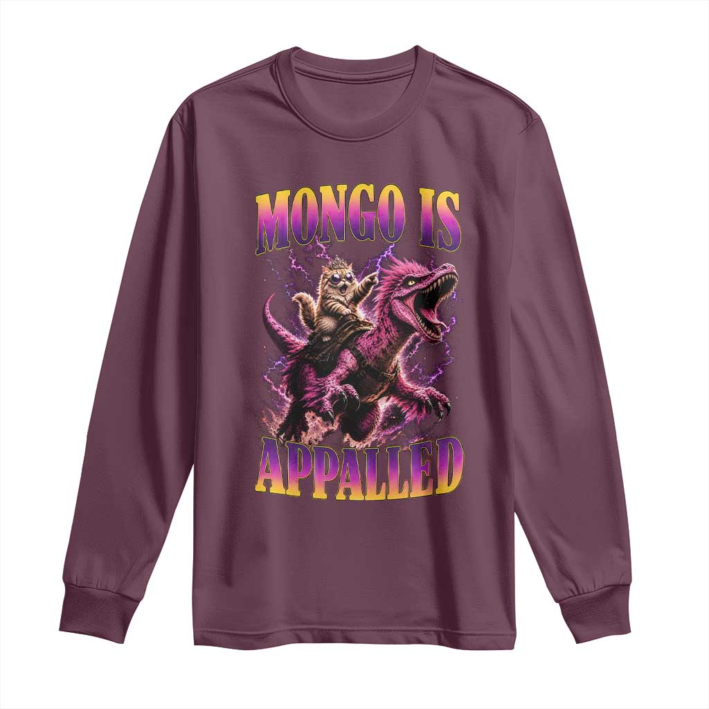 Fantasy Book Reader Geeky Cat Lover Long Sleeve Shirt Mongo Is Appalled