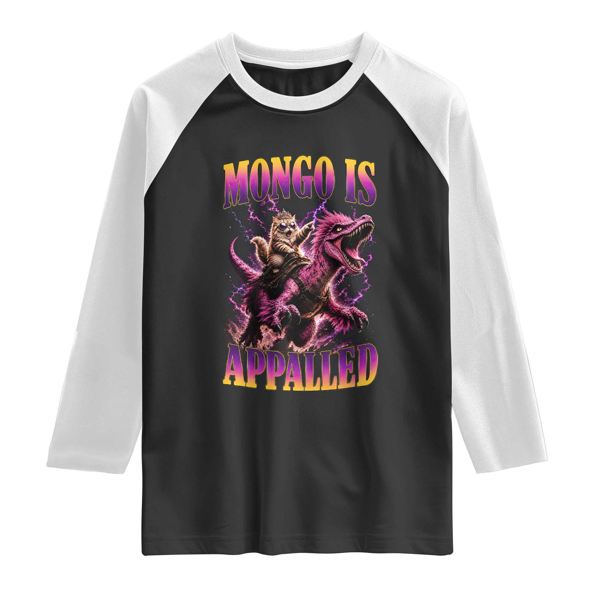 Fantasy Book Reader Geeky Cat Lover Raglan Shirt Mongo Is Appalled