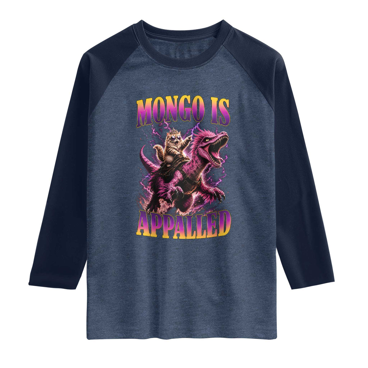 Fantasy Book Reader Geeky Cat Lover Raglan Shirt Mongo Is Appalled