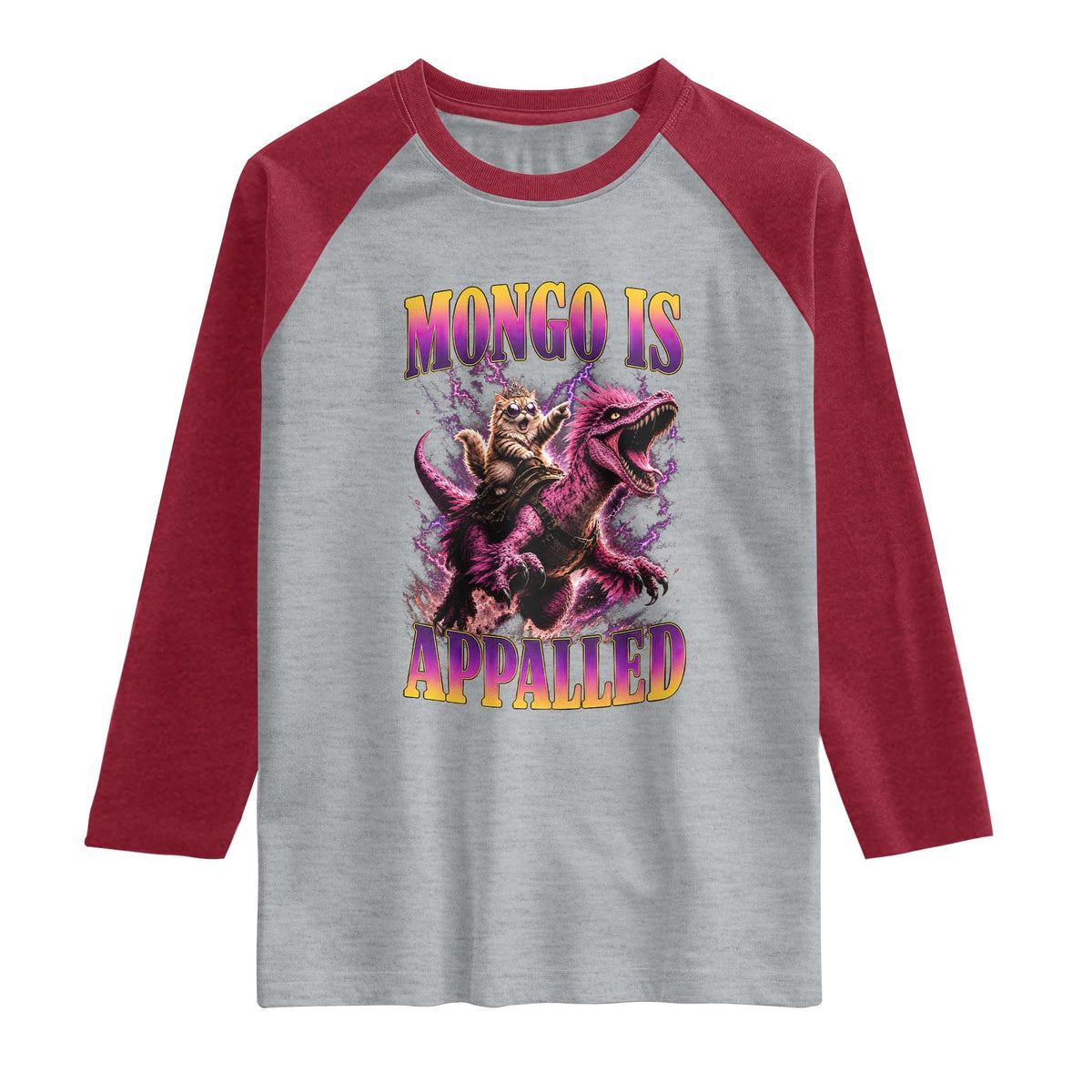 Fantasy Book Reader Geeky Cat Lover Raglan Shirt Mongo Is Appalled