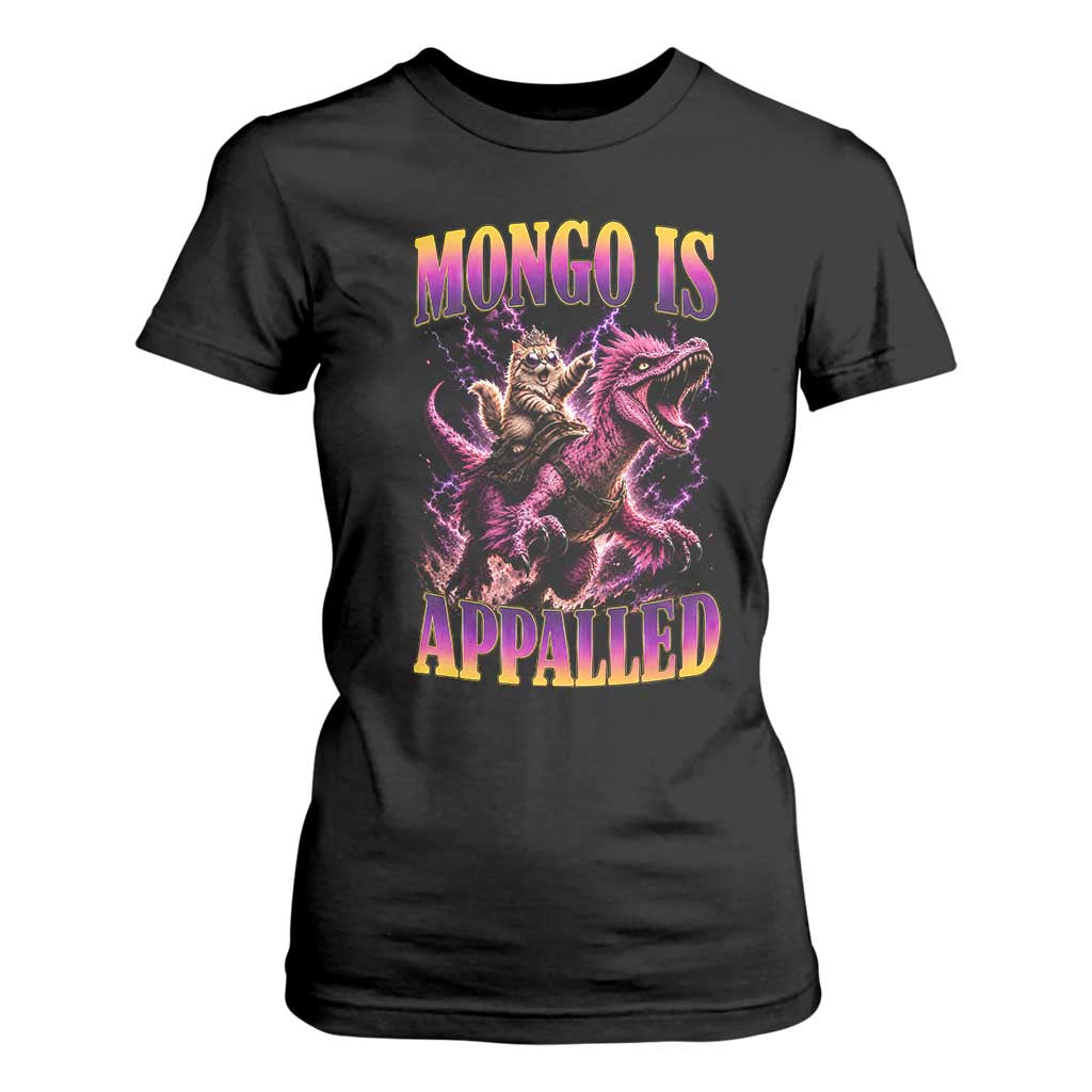 Fantasy Book Reader Geeky Cat Lover T Shirt For Women Mongo Is Appalled TS12 Black Print Your Wear