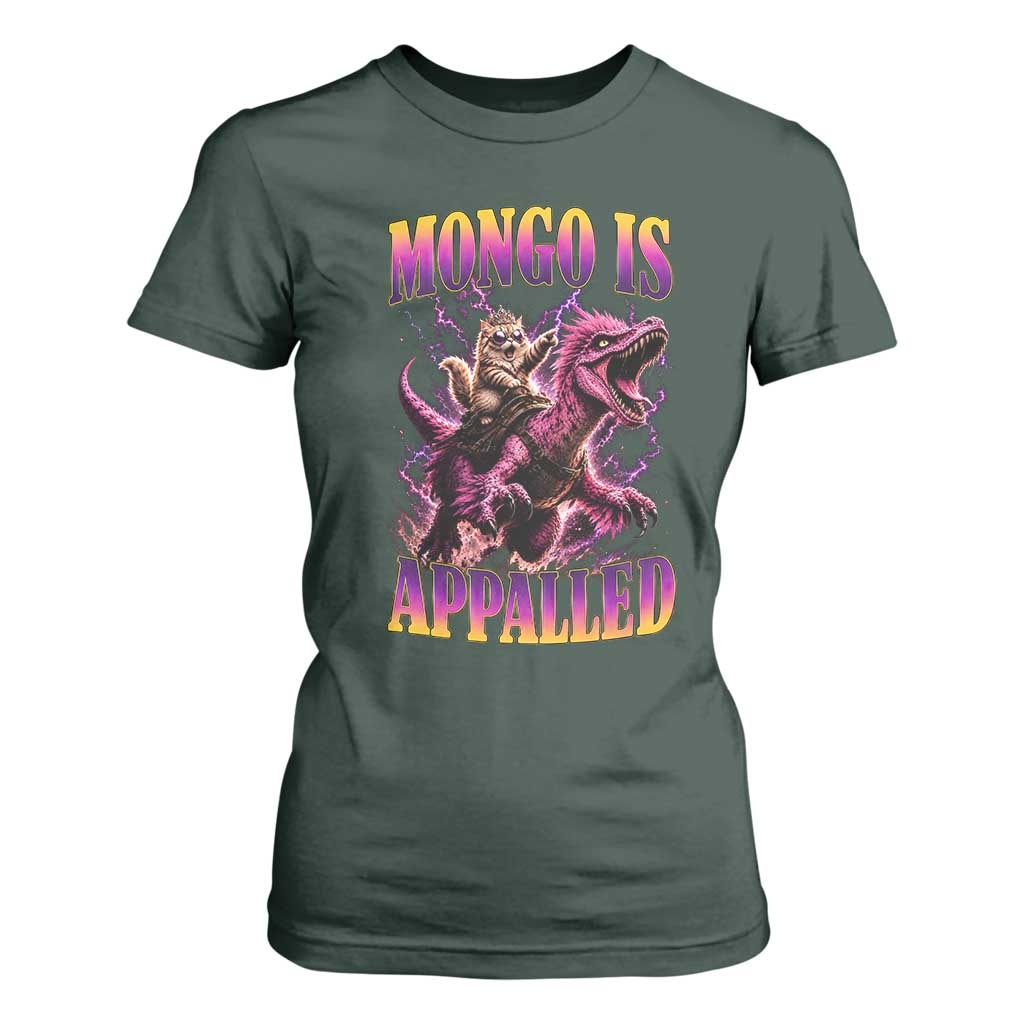Fantasy Book Reader Geeky Cat Lover T Shirt For Women Mongo Is Appalled