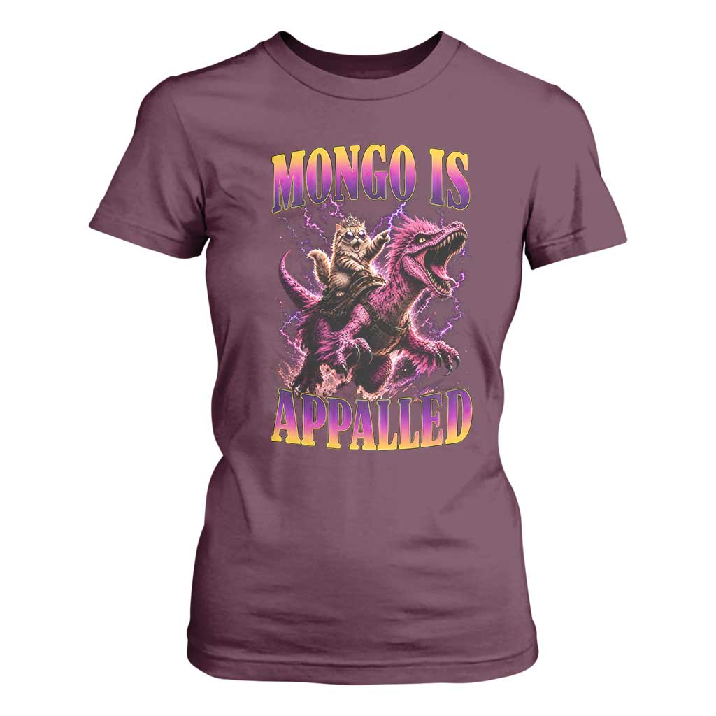 Fantasy Book Reader Geeky Cat Lover T Shirt For Women Mongo Is Appalled