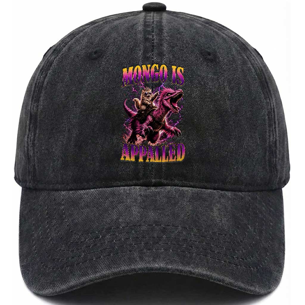 Fantasy Book Reader Geeky Cat Lover Washed Cotton Baseball Cap Mongo Is Appalled TS12 Print Your Wear