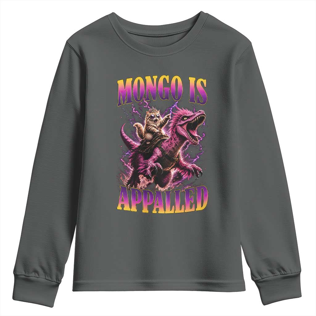 Fantasy Book Reader Geeky Cat Lover Youth Sweatshirt Mongo Is Appalled