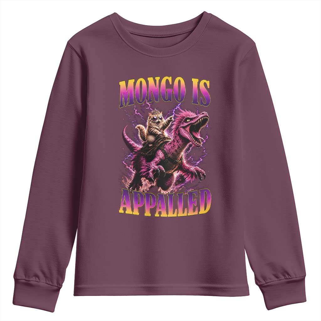 Fantasy Book Reader Geeky Cat Lover Youth Sweatshirt Mongo Is Appalled
