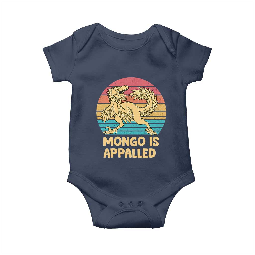 Mongo Is Appalled Baby Onesie Funny Dinosaur Gamer Book Lover Retro Gift