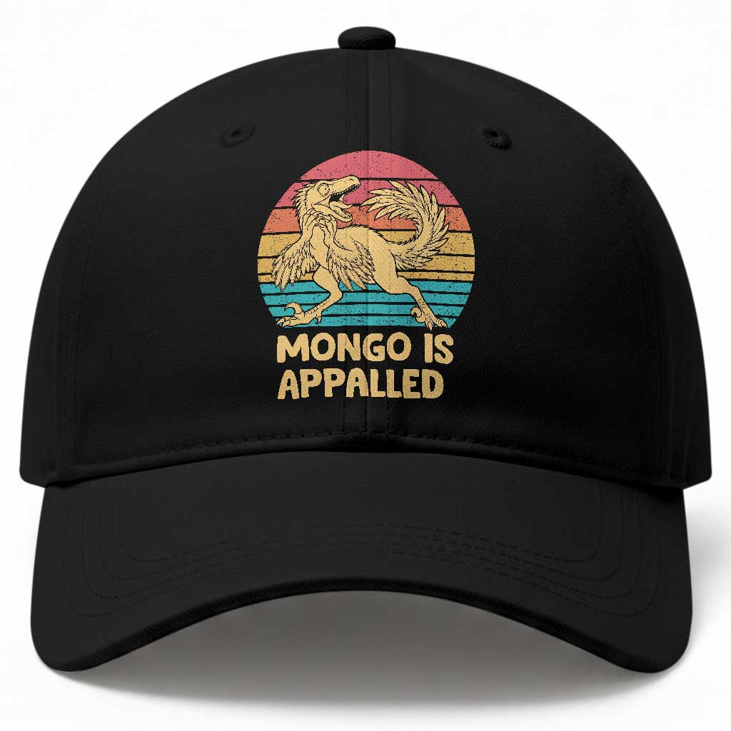 Mongo Is Appalled Baseball Cap Funny Dinosaur Gamer Book Lover Retro Gift