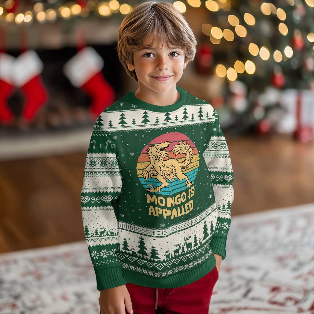 Mongo Is Appalled Ugly Christmas Sweater Funny Dinosaur Gamer Book Lover Retro Gift