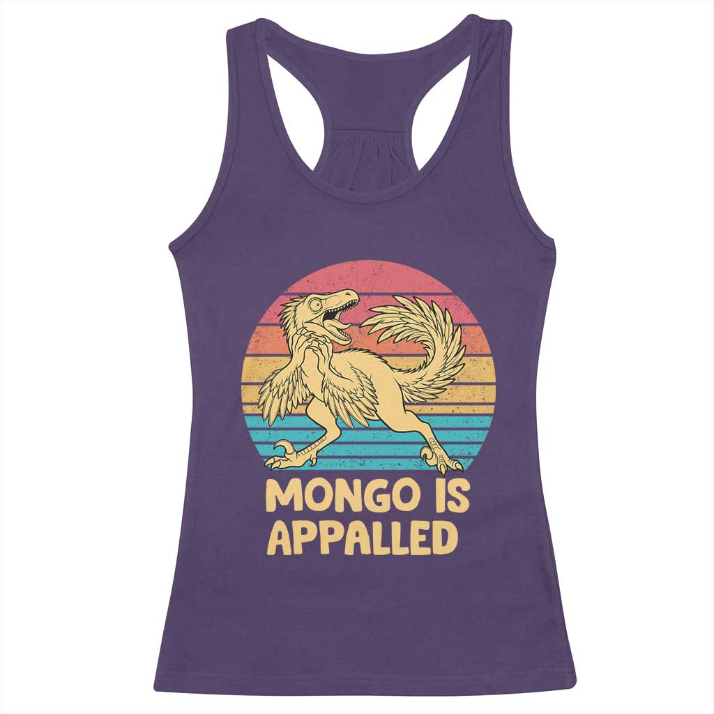 Mongo Is Appalled Racerback Tank Top Funny Dinosaur Gamer Book Lover Retro Gift