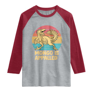 Mongo Is Appalled Raglan Shirt Funny Dinosaur Gamer Book Lover Retro Gift