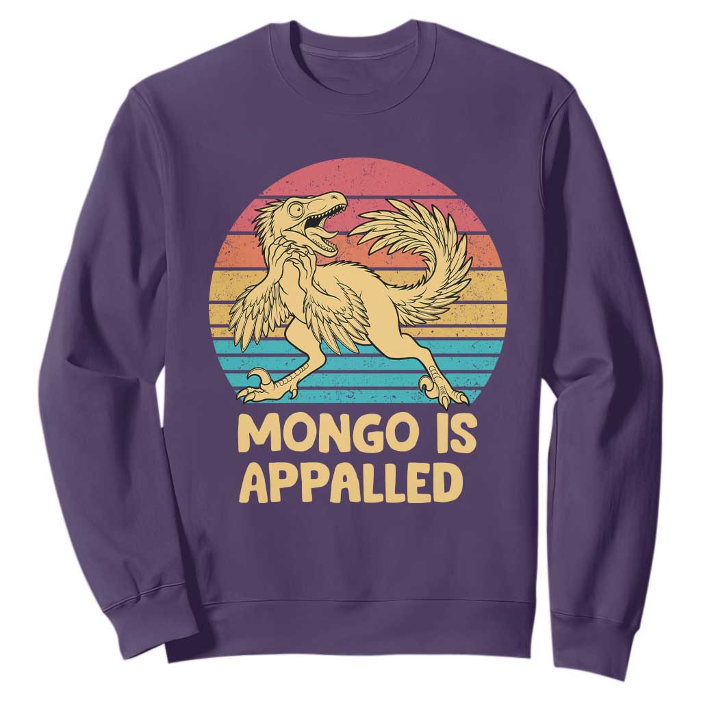 Mongo Is Appalled Sweatshirt Funny Dinosaur Gamer Book Lover Retro Gift