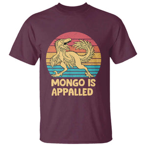 Mongo Is Appalled T Shirt Funny Dinosaur Gamer Book Lover Retro Gift
