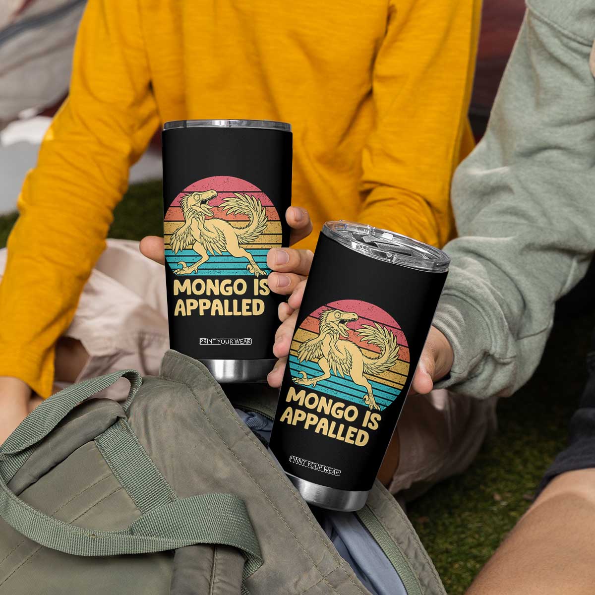 Mongo Is Appalled Tumbler Cup Funny Dinosaur Gamer Book Lover Retro Gift