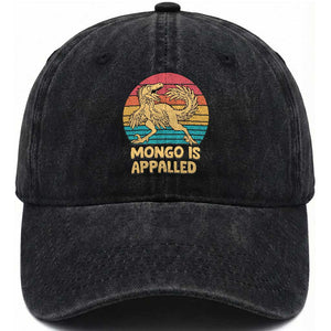 Mongo Is Appalled Washed Cotton Baseball Cap Funny Dinosaur Gamer Book Lover Retro Gift
