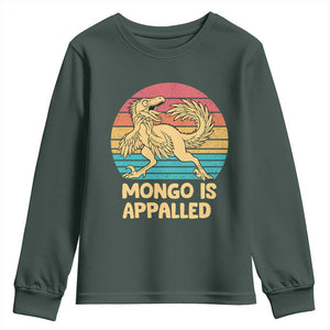 Mongo Is Appalled Youth Sweatshirt Funny Dinosaur Gamer Book Lover Retro Gift