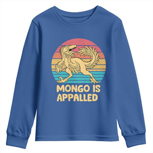 Mongo Is Appalled Youth Sweatshirt Funny Dinosaur Gamer Book Lover Retro Gift