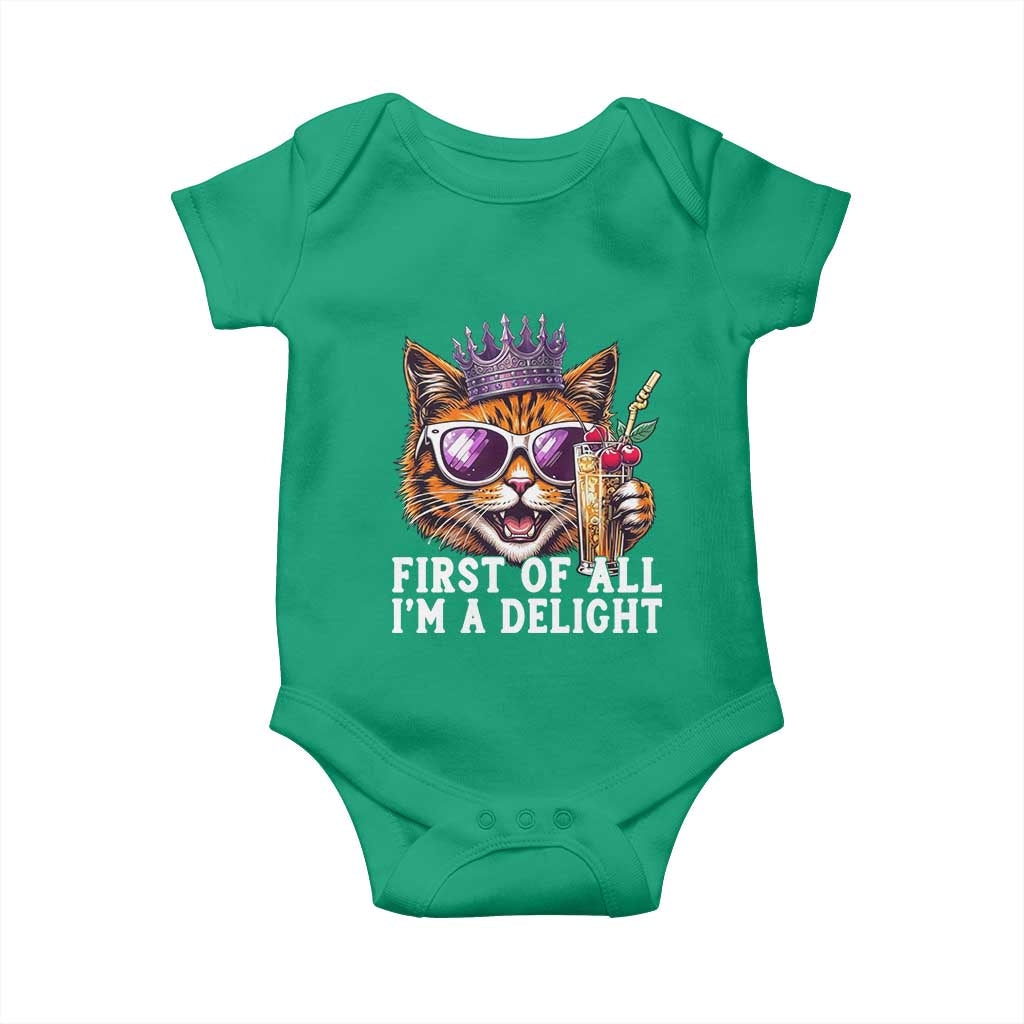 First Of All Im A Delight Princess Cat Quote Baby Onesie Sci-Fi Book Lover Gift TS12 Irish Green Print Your Wear
